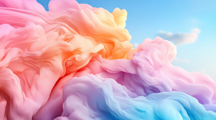Fototapeta premium Shimmering pastel iridescent colors merging into smooth gradients 