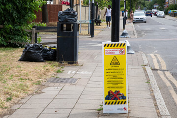 Wide shot of a yellow 