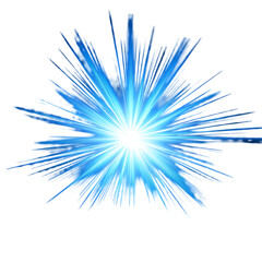 Fototapeta premium Blue light flashes as day turns to night on transparent or clear surface PNG background