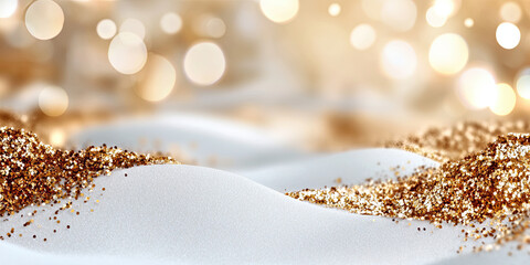Shiny golden glitter background with soft radiant lights and sparkling effects 