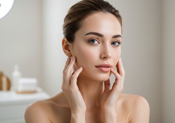Portrait of a young woman with perfect skin