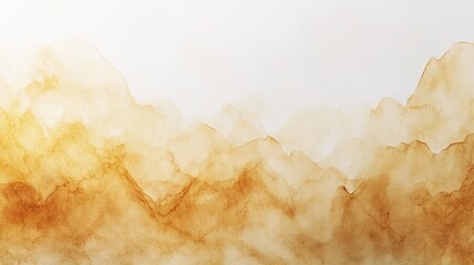 Close-Up Shot of Beige Watercolor Background on White Canvas