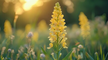 Close-Up Shot of Eastern Tongue Orchid in a Field