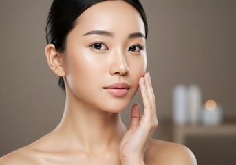 Portrait of a young woman with perfect skin