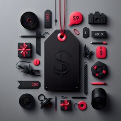 Black red price tag wallpaper