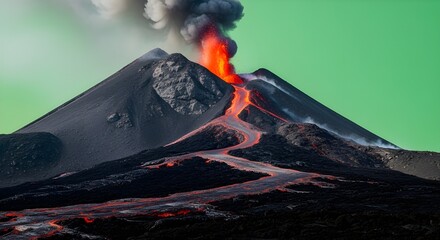 Molten Lava Volcano with Isolated Screen