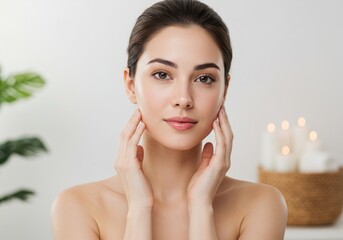 Portrait of a young woman with perfect skin