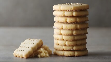 Delicious Golden Sugar Cookies Stack, Sweet Treats, Bakery