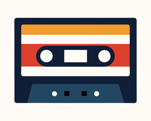 Obraz premium Retro Cassette Tape Vintage Audio Nostalgia Design Element Ai Generated