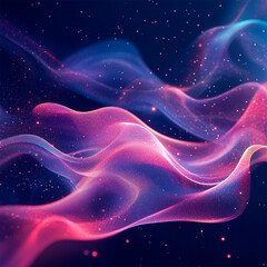 Digital fantasy backdrop with dreamy textures, sparkles, and multicolor light waves in motion. Perfect for artistic and modern applications.