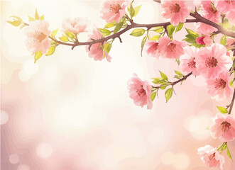 Fototapeta premium pink cherry blossom vector illustration