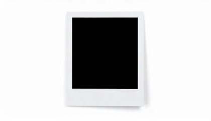 Blank Polaroid Photo with Black Center and White Border &ndash; Vintage Instant Photo Frame Mockup