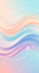 Graceful pastel gradient waves flow gently, creating a peaceful, dreamy background with soft light and ethereal aesthetic.