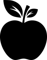 Black and White Apple Icon