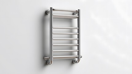 A wall-mounted electric towel warmer on white background