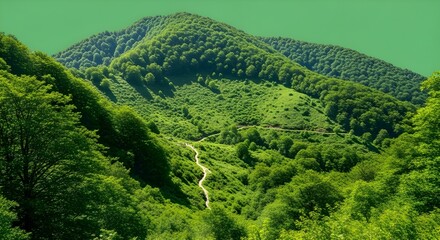 Greenery Mountain Isolated Studio Background