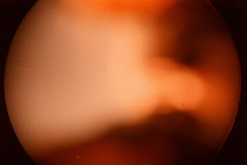 Blank grained film strip texture background with heavy grain, dust and light leak