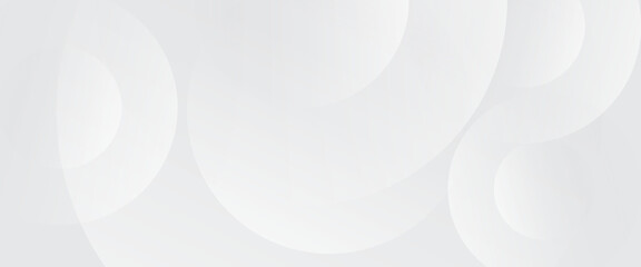 Abstract white glowing geometric lines on gray background. Modern shiny blue circle lines pattern.
