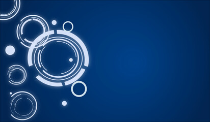 Futuristic Circular Tech Interface on Blue Background