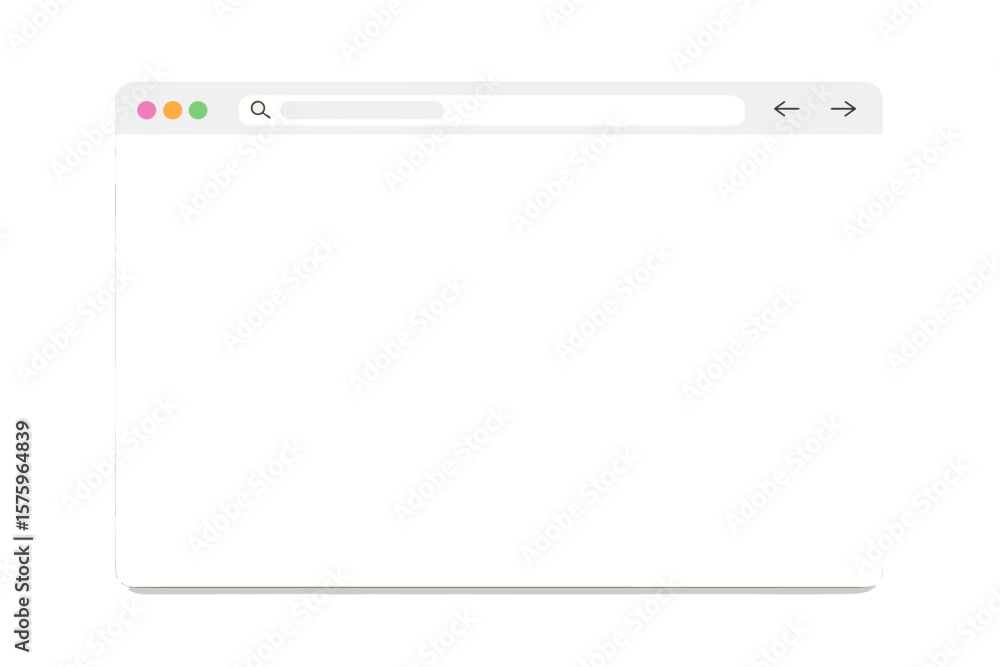 Poster Modern Web Browser Interface Mockup. Minimalist Blank Internet Page Template. Flat Design Vector Illustration. User Interface UI UX Concept. Empty Web Window Isolated. Technology Background.