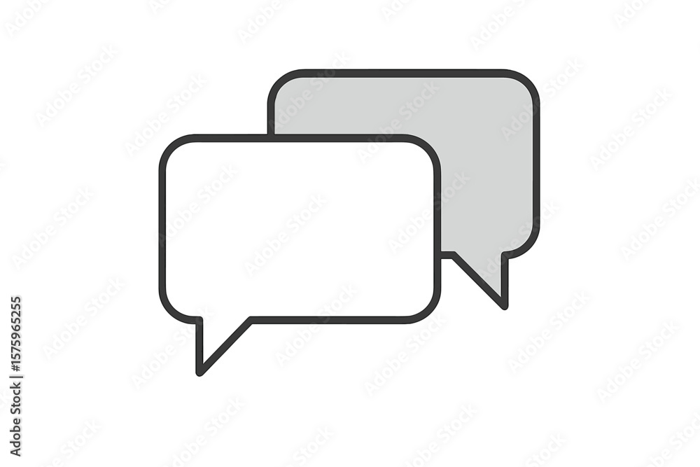 Fototapete Chat Message Bubbles Icon. Blank Speech Bubble Vector. Communication Symbol. Social Media Chatting. Dialogue Box Outline. Messaging App UI Element. Transparent Background. Simple Minimal Design.