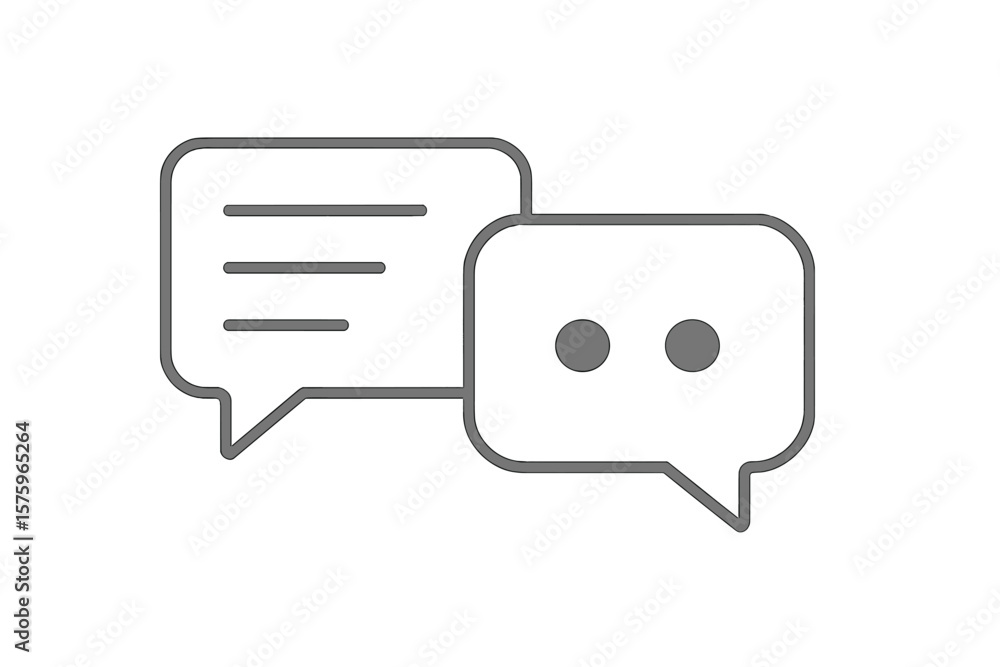 Poster chat message bubbles icon. minimalist speech bubble outline. communication symbol. messenger convers