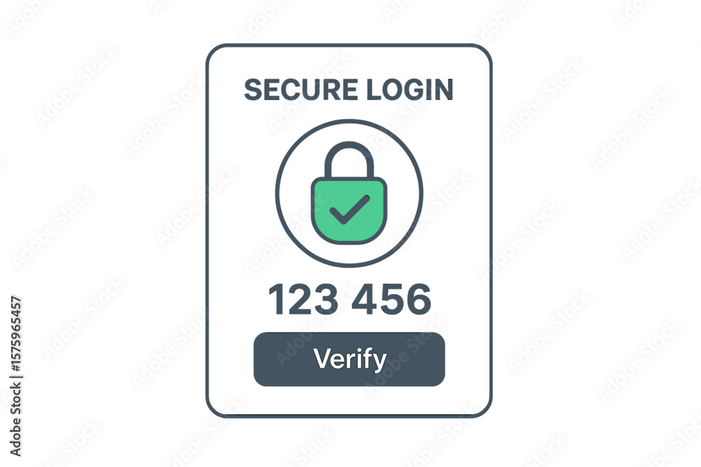 Poster secure login verification code entry. two-factor authentication. enter one-time passcode. padlock ic
