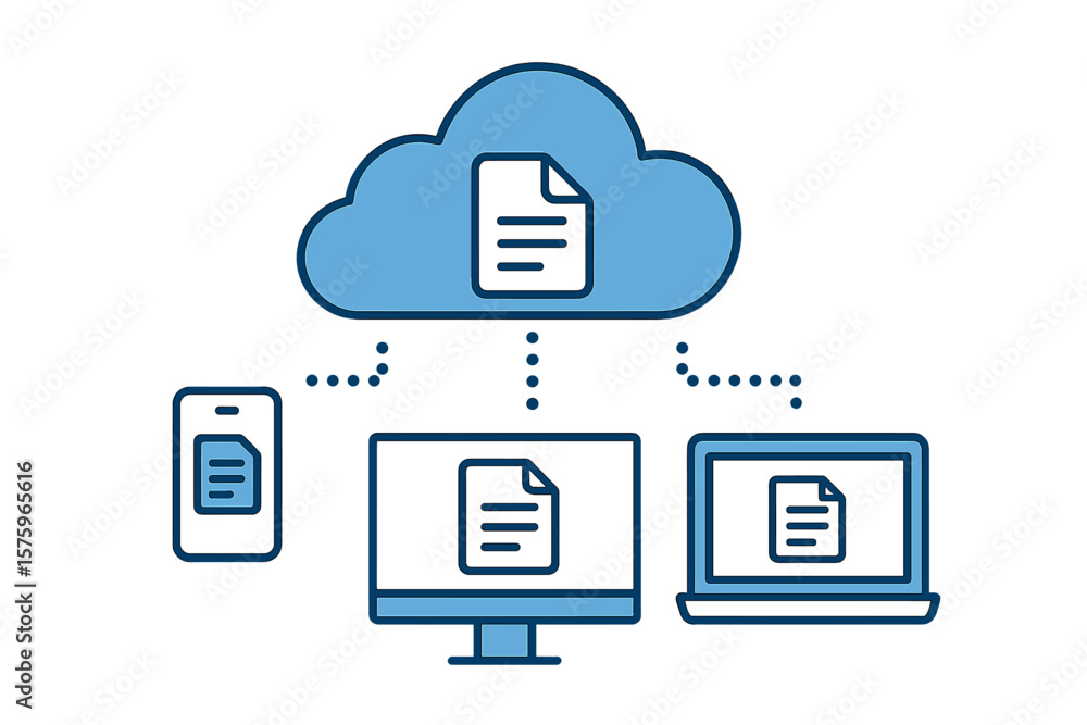 Aufkleber cloud computing technology for data storage and file sharing. information synchronization between de