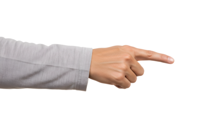 Hand Pointing Right Isolated on White Background for Directional Guidance