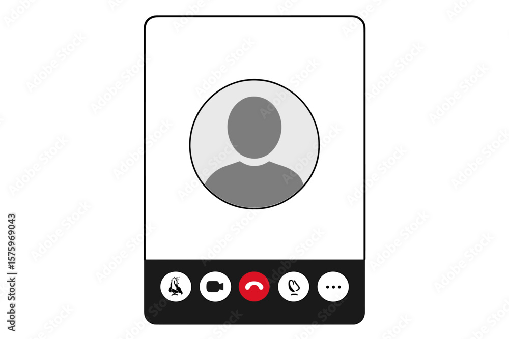 Aufkleber video call interface vector. online meeting screen template. user avatar. conference call ui element