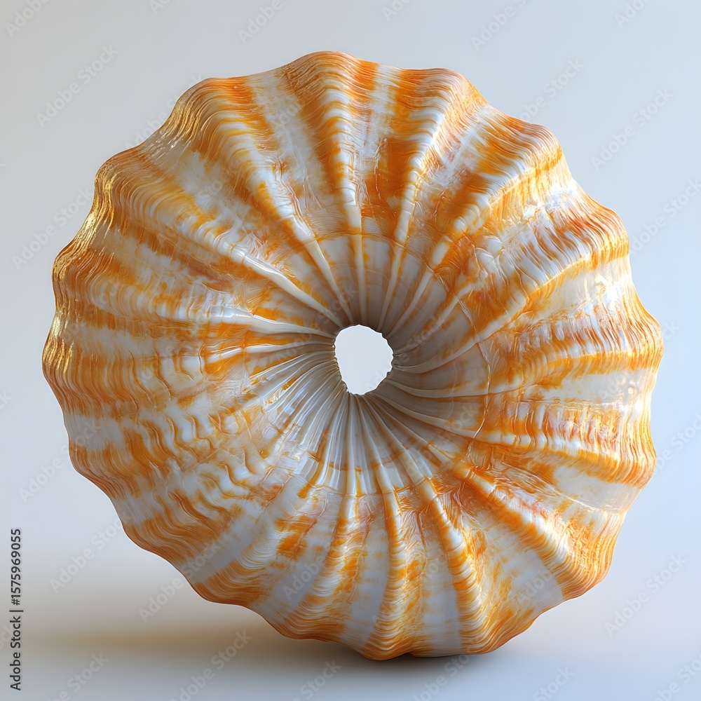 Fototapete a mesmerizing 3d render showcasing an abstract form, reminiscent of an amphicoelias vertebra, featur