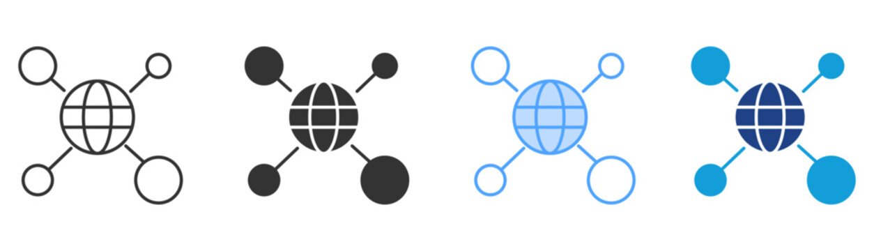 Network Icon Set Multiple Style Collection