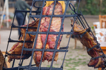 meat on the barbecue