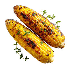 Grilled corn on transparent background