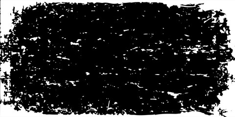 Distressed grunge texture with rough black brush strokes on a white background