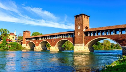 Naklejka premium Historic bridge over a river