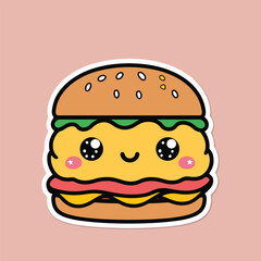 Flat vector cheeseburger art featuring detailed layers, grilling scenes, and picnic themes in bold solid colors. Great for food apps, events, and digital marketing for National Cheeseburger Day.
