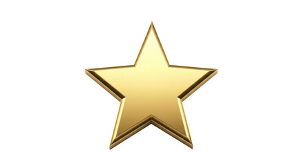 Shiny golden star for award and celebration isolated PNG with Transparent Background