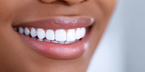 Close-up of young african female smiling with perfect teeth