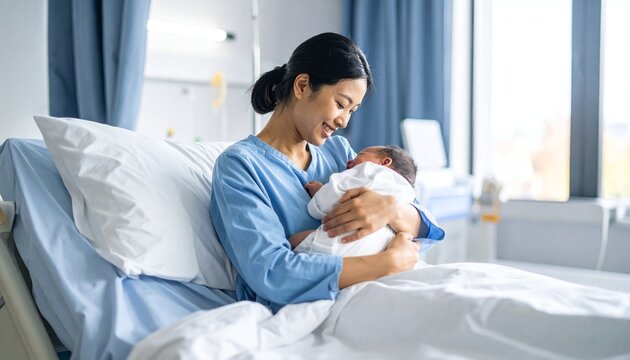出産直後の母と赤ちゃんの感動の瞬間