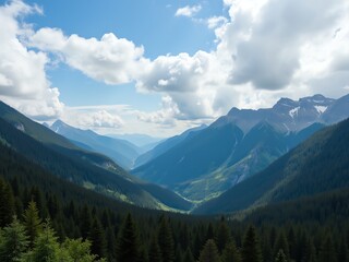 Fototapeta premium Stunning panoramic view of a majestic mountain range