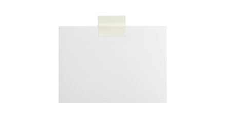 Blank white paper sheet attached with tape isolated PNG with Transparent Background