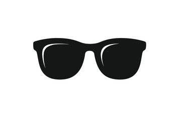 Sunglasses icon vector. Glasses symbol silhouette. Eyewear sign for summer fashion. Sun protection accessory. Retro vintage classic style. Sunnies pictogram for web and print.