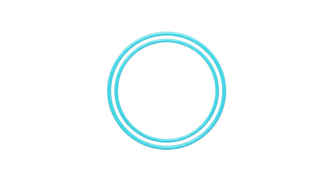 Double blue circle shape animation isolated PNG with Transparent Background