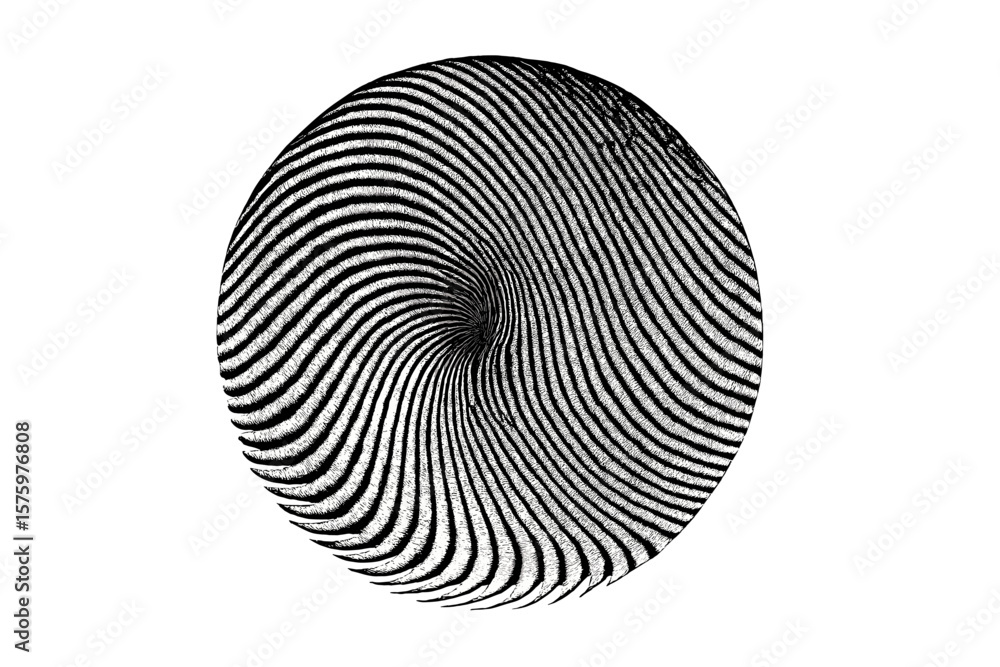 Poster halftone spiral vortex background. abstract geometric circle shape. wavy lines pattern. optical illu