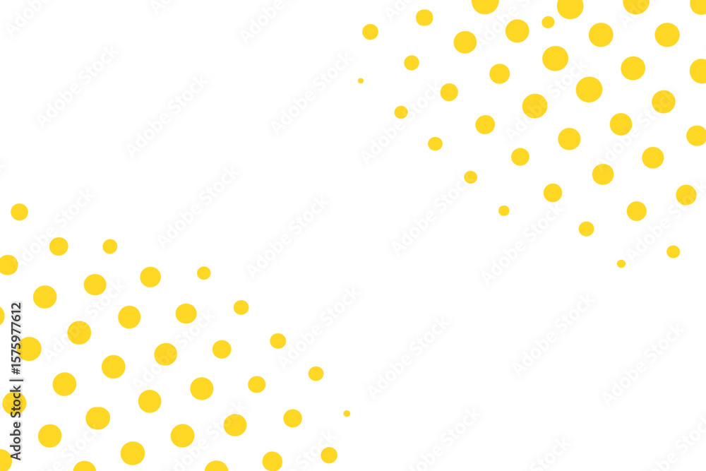 Poster abstract geometric background with yellow polka dots. modern minimalist design with simple shapes an