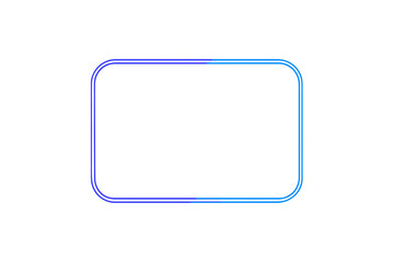Fototapeta premium Neon rectangle frame with rounded edges. Set gradient glowing illuminate electric frame. Glowing light border. Led lamp banner. Futuristic vector illustration for web design.
