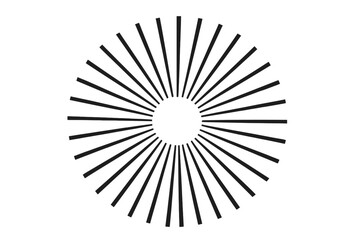 Obraz premium Sunburst set. Retro bursting sun rays and radial stripes design element. Vintage starburst shape. Abstract geometric sunbeam icon for logo or comic speed lines effect.