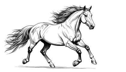 Obraz premium Running horse sketch