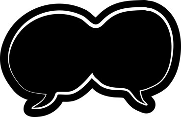 Black speech bubble, dialog, talk, speech, think